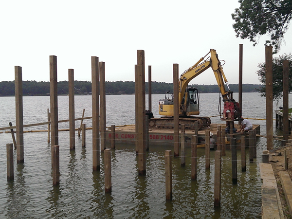 Pile Driving on Lake Cypress Springs